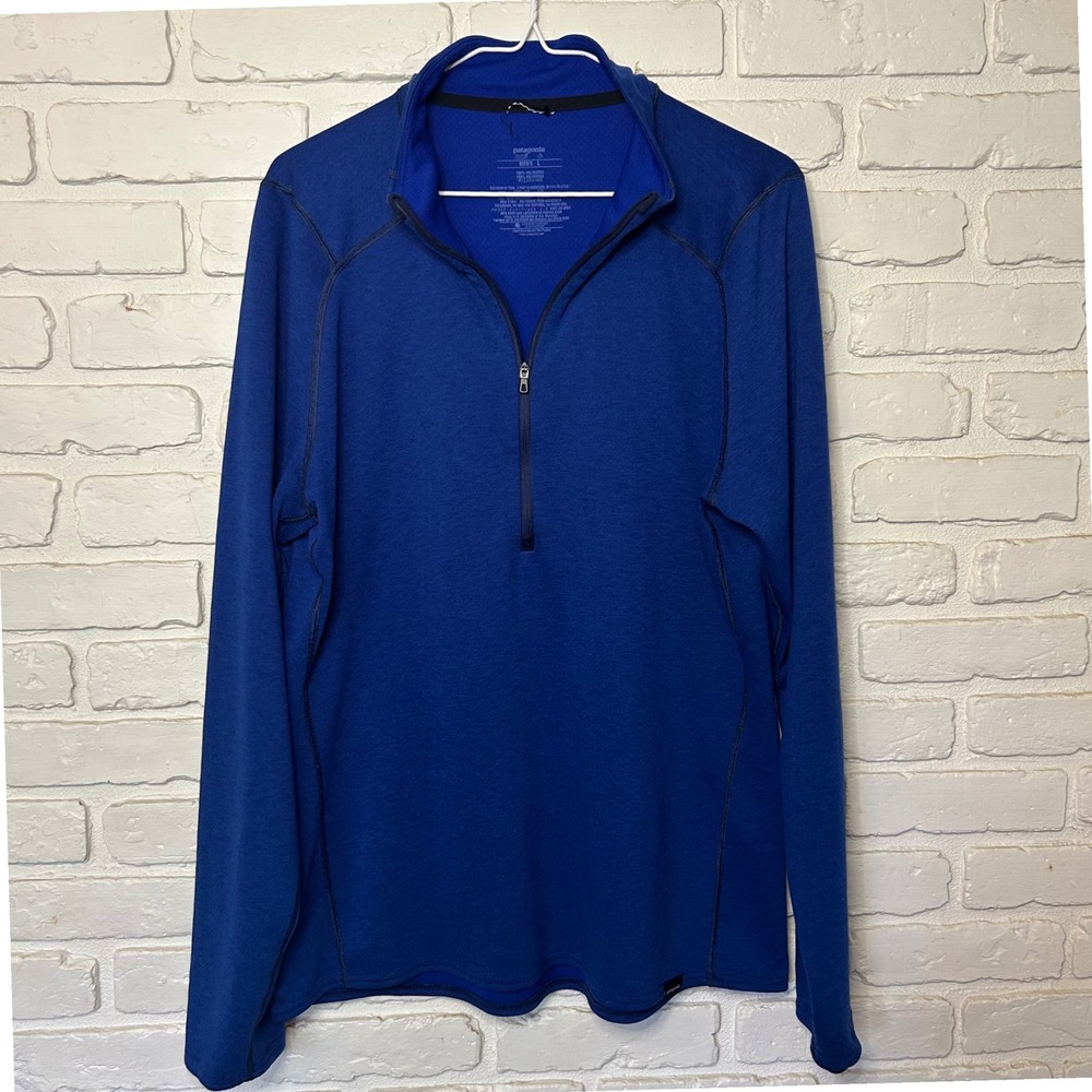 Patagonia Capilene‎ Midweight Zip-Neck Pullover 1/2 Zip Men's Large Royal Blue